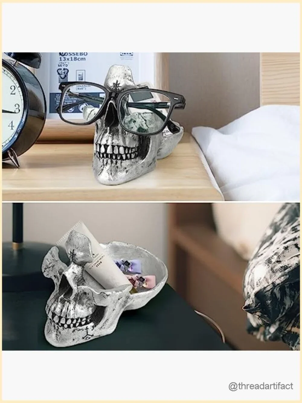 Gothic Skull Eyeglass Stand, Creative Sunglasses Holder, Resin Spectacle